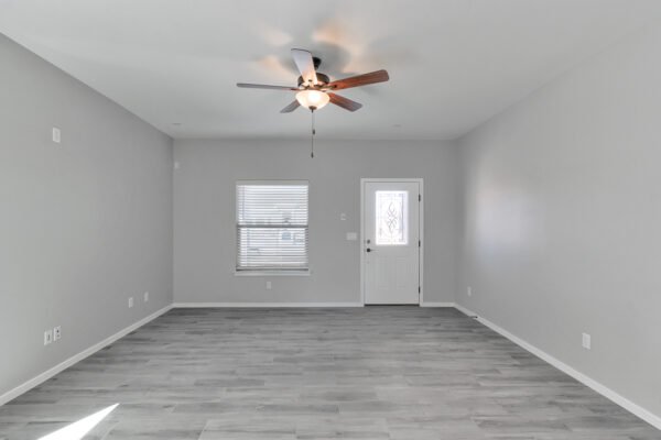 living room with large windows