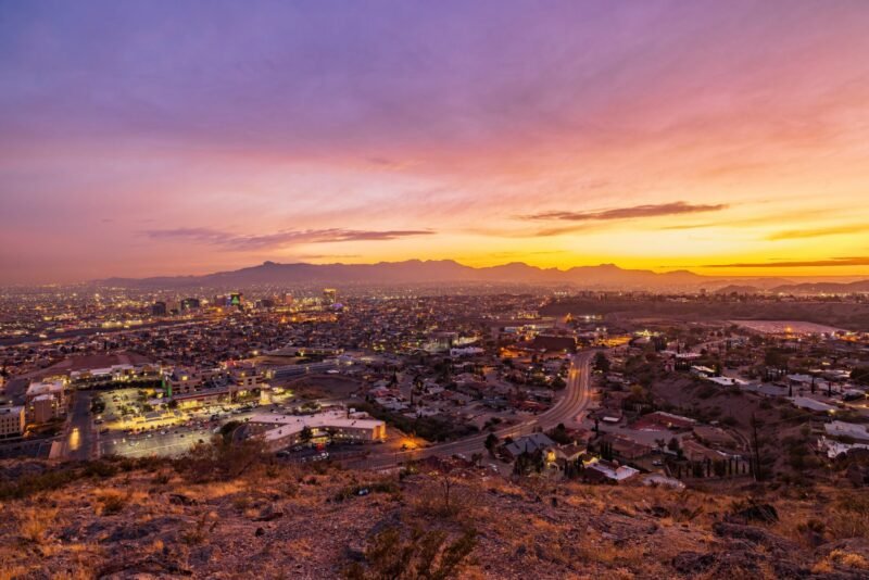 sunset city view