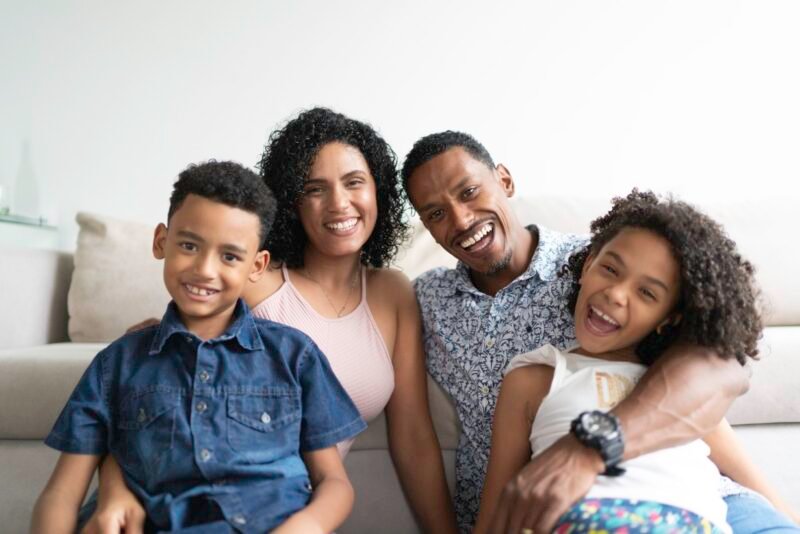 Afro‑Latin family at home