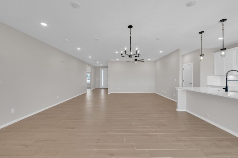 white theme and wood style hall