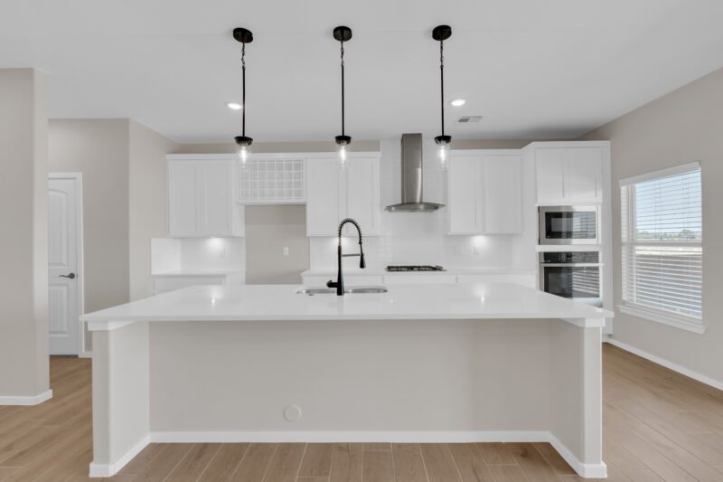 complete white theme kitchen