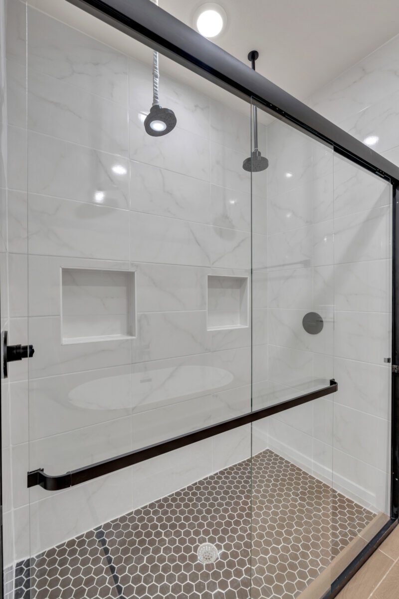 mirror door shower bath
