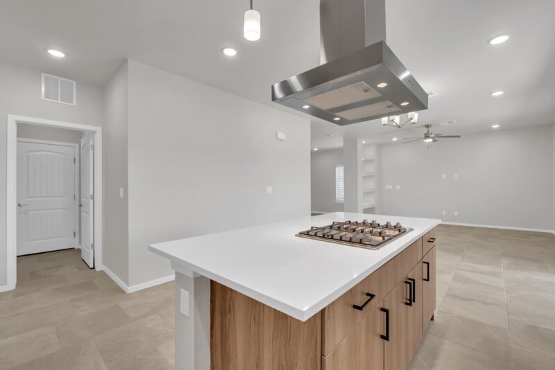 electric Stove with wood shelf